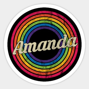 Amanda - Retro Rainbow Faded-Style Sticker